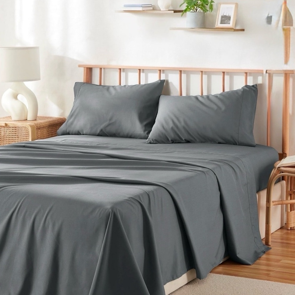 Gray Bamboo Rayon Standard Sheet Set Soft and Silky NWOT - Picture 7 of 8